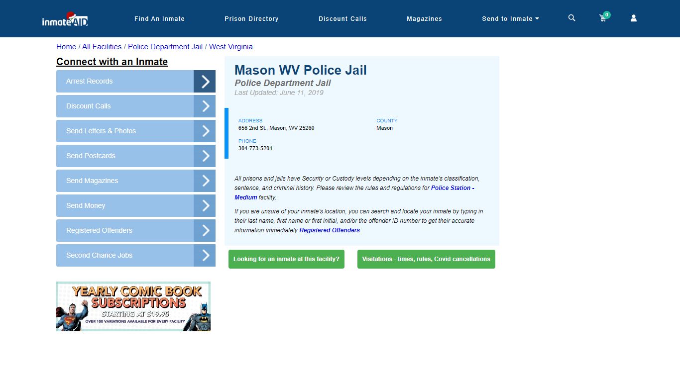 Mason WV Police Jail & Inmate Search - Mason, WV